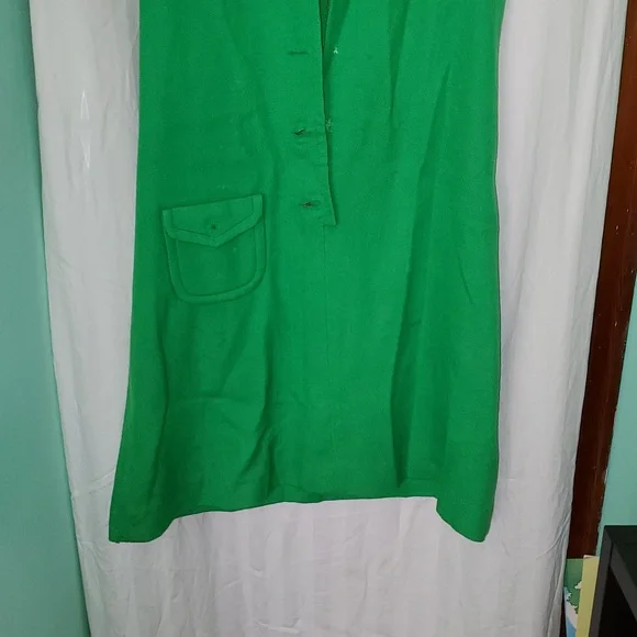 Vintage 60s Gay Gibson 100% Virgin Wool Mod Collar Dress - Picture 4 of 16